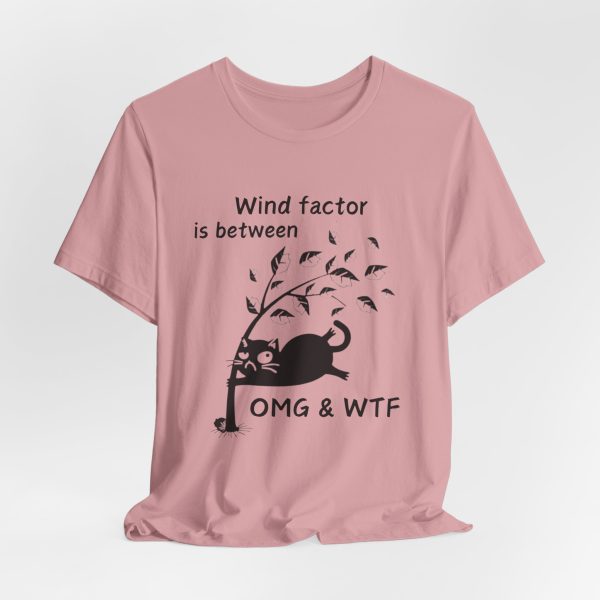 Funny Cat Wind Factor Humor T-Shirt | Funny weather shirt | Windy weather Cat - Image 6